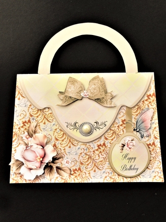 Floral Handbag Shaped Card Mini Kit by Valerie Spowart