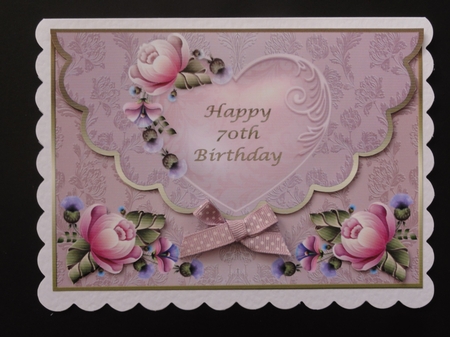 Scalloped Edge Happy 70th Birthday Topper by Valerie Spowart