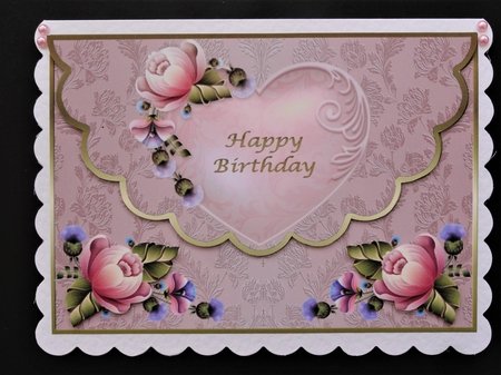 Scalloped Edge Happy Birthday Topper by Valerie Spowart
