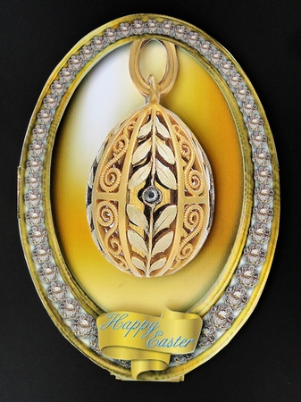 Concertina Fold Oval Card - Drop Egg by Valerie Spowart