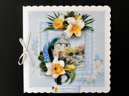 8x8 dovecote cottage with daffodils mini kit by Valerie Spowart