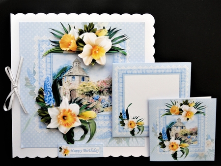 8x8 dovecote cottage with daffodils mini kit by Valerie Spowart
