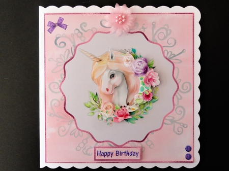 Unicorn Floral Decoupage Sheet by Valerie Spowart