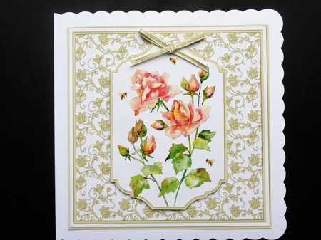 Watercolor Roses Birthday Topper by Valerie Spowart