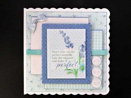 Perfect Moment 7.5 Inch Square Card Front Mini Kit with Decoupage & Insert by Valerie Spowart