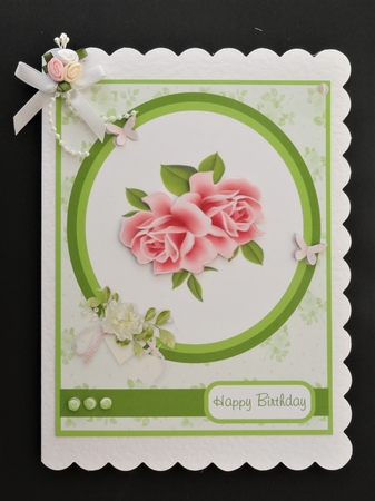 Birthday greeting card with roses by Valerie Spowart