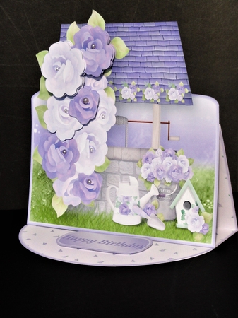 Lilac Roses - Wishing Well Easel Card Mini Kit by Valerie Spowart
