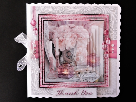 Happy Birthday thank you with love pyramid mini kit with shabby chic by Valerie Spowart