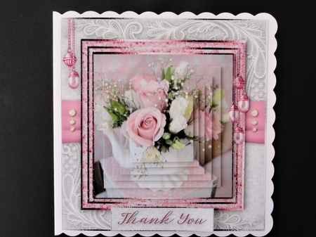 Happy Birthday thank you with love pyramid mini kit with shabby chic by Valerie Spowart