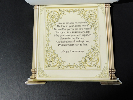 Glass and Brass Clock Card - Pink Rose by Valerie Spowart