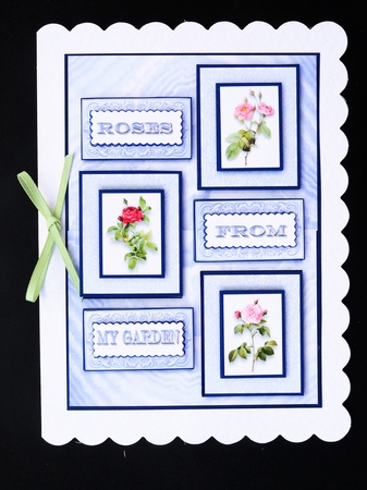 Roses From My Garden (2)  5 x 7 Stacking Card Topper With Decoupage by Valerie Spowart