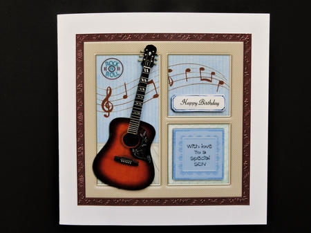 300dpi 6 x 6 in Topper & decoupage - Guitar - Dad/Husband/Son - Birthday/retirement/Fathers Day by Valerie Spowart