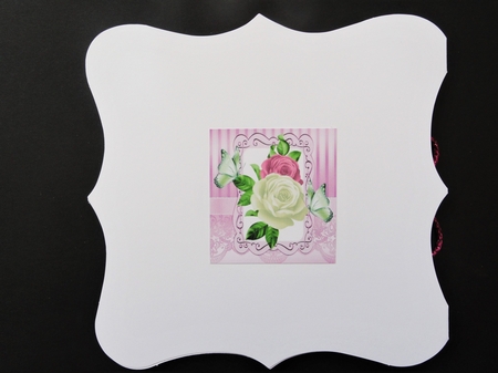 4 pretty coloured roses with butterflies cards 8x8 mini kit by Valerie Spowart