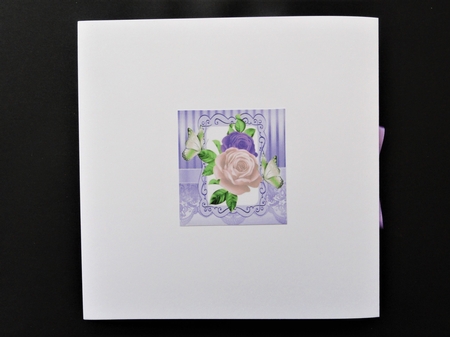 4 pretty coloured roses with butterflies cards 8x8 mini kit by Valerie Spowart