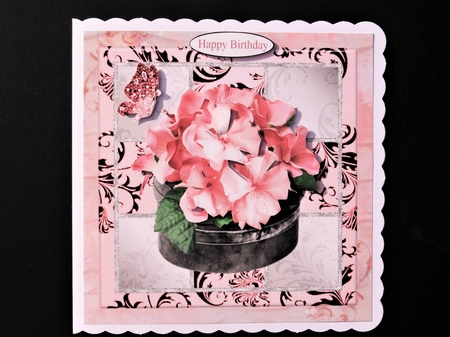Pink Flowers Topper with Decoupage by Valerie Spowart