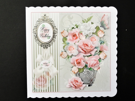Pink Rose Summer Vase by Valerie Spowart