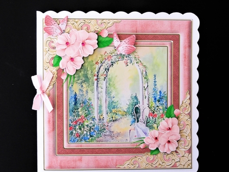 Lovely Watercolor Garden Birthday Topper by Valerie Spowart