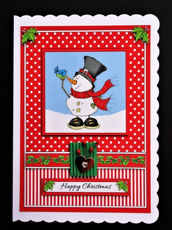 Cute little snowman holiday topper by Valerie Spowart