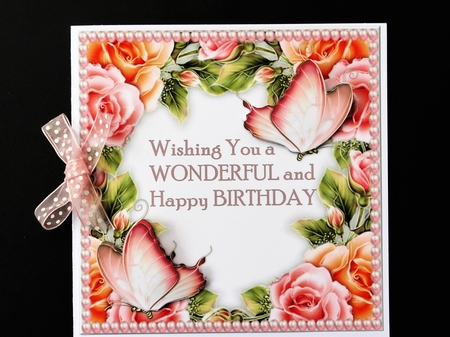 Vintage Roses Quick Card Birthday by Valerie Spowart