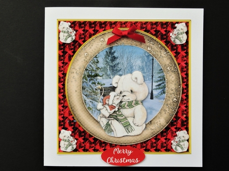 Cute christmas teddy  by Valerie Spowart