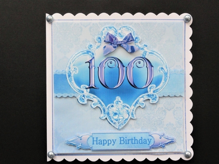 100 birthday blue damask mini kit by Valerie Spowart