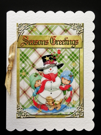Christmas Scene -Vintage Snowman #1 by Valerie Spowart