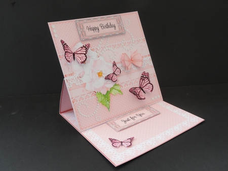 3D Easel Card Mini Kit - A Touch of Elegance - Flowers Lace, Butterflies & Pearls by Valerie Spowart
