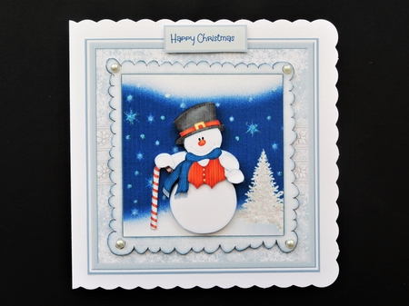 Snowman and candy cane by Valerie Spowart