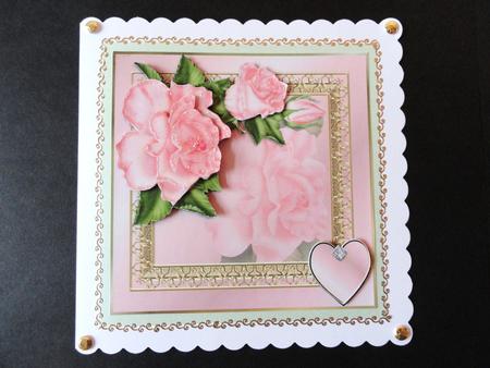 Roses Square Quick Card with Decoupage by Valerie Spowart