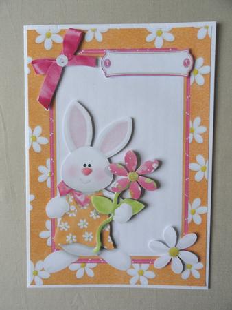 Cute Bunny with Carrots by Valerie Spowart