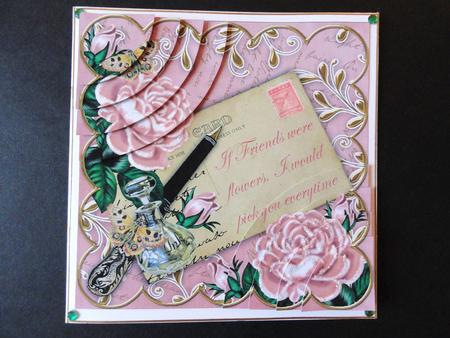 Pink Roses Pink If Friends Were -  6in Duo Corner Stacker by Valerie Spowart