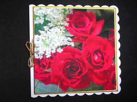 Red Roses Scalloped Corner Stacker Card by Valerie Spowart