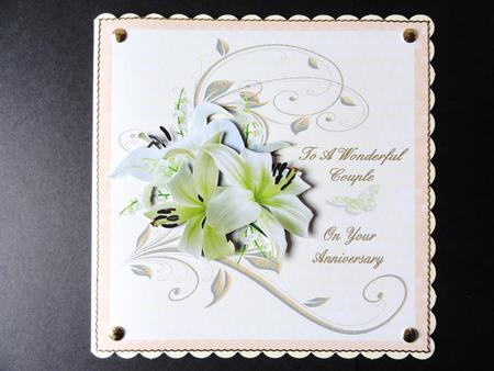 Anniversary Lilies with Decoupage. by Valerie Spowart