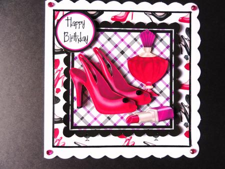 Stilettos, Perfume & Lipstick Decoupage - Pink & Purple by Valerie Spowart