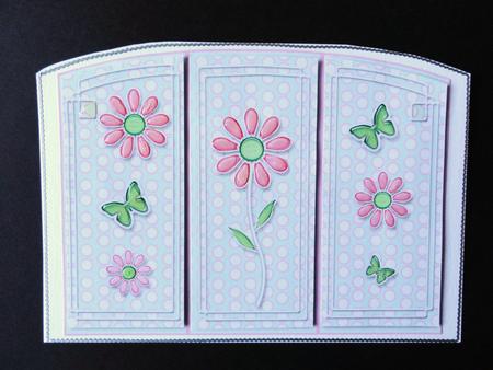 Metal and Crystal Flowers Panel Card by Valerie Spowart