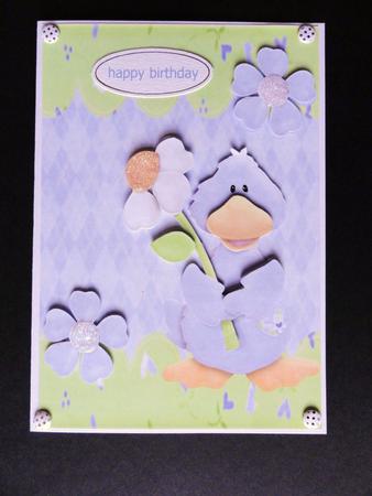 Lilac Duck with Lilac Flowers by Valerie Spowart