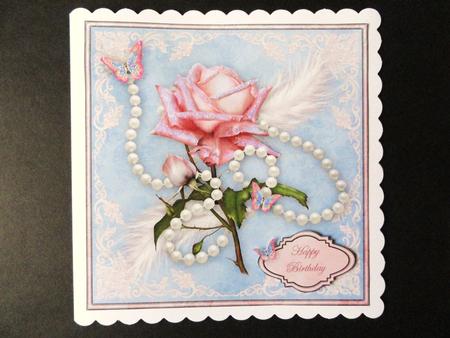 Rose and Pearls 8x8 Topper by Valerie Spowart