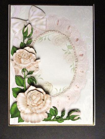 Ring of Cream Roses Card Front by Valerie Spowart