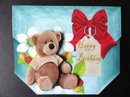 Box Card Bear Happy Birthday Topper by Valerie Spowart