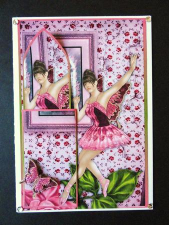 Happy Birthday Ballerina Butterfly Bookmark Keepsake Card by Valerie Spowart