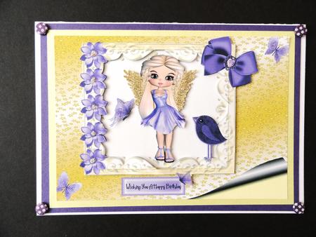 Cute Little Faerie with Bird A4 Topper by Valerie Spowart