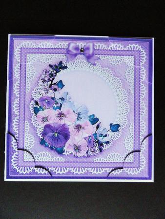 8 x 8 Spring Flowers Scalloped Corner Topper by Valerie Spowart