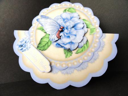 A Rose Blue - Scallop Wobble Card by Valerie Spowart