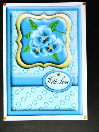 Blue Pansy Card Topper by Valerie Spowart