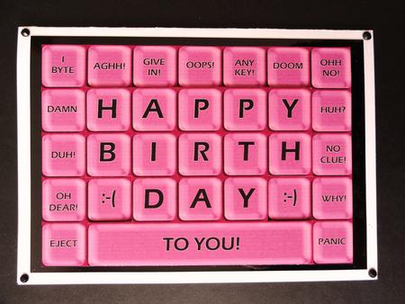 A4 Novelty Fun Computer Keyboard Greetings Card Topper by Valerie Spowart