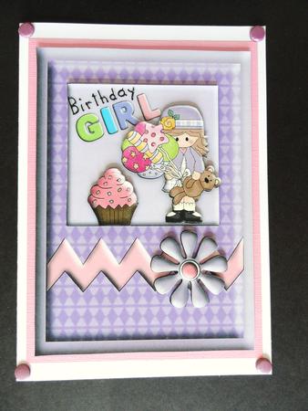 Lilac Birthday Girl Card Topper by Valerie Spowart