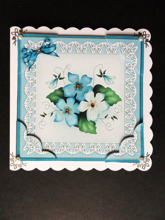 8 x 8 Pretty Viola Scalloped Corner Topper by Valerie Spowart