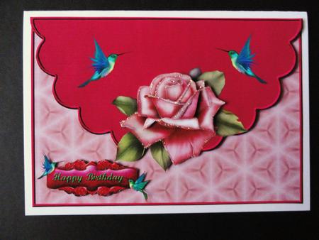 Lovely Pink Rose Envelope Card by Valerie Spowart