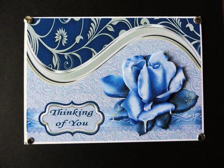 Thinking of You Winter Rose Card Front by Valerie Spowart
