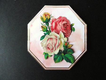 Octagon Shaped Rose Card by Valerie Spowart